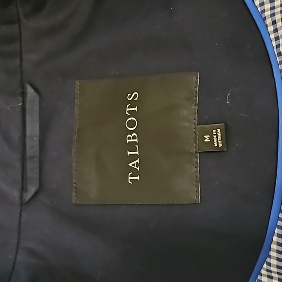 Talbots Navy Short Trench Coat Size M - Picture 6 of 10